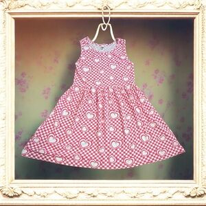 Miss Pink Retro Heart Sleeveless Dress Size 8